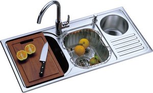 Évier de <span class=keywords><strong>cuisine</strong></span> double bac en acier inoxydable DS Afrique du Sud avec armoire à poubelle - Product Image 3