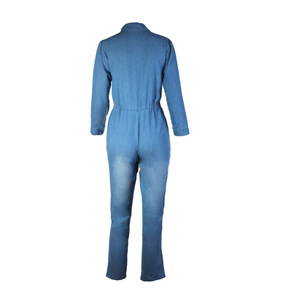 <span class=keywords><strong>Combinaison</strong></span> décontractée en denim à manches longues Clubwear <span class=keywords><strong>Combinaison</strong></span> en jean sexy pour femmes élégante grande taille - Product Image 6