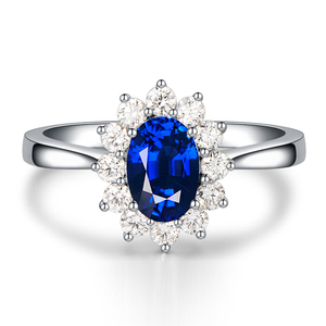 gioielli all'ingrosso espresso ali per le donne anello di zaffiro naturale oro 18k gemme preziose anello con diamante - Product Image 3