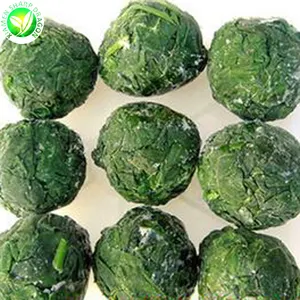 BQF Bulk china organic bagged frozen bag of season fresh chopped leaf spinach spiral draining balls brick in box package