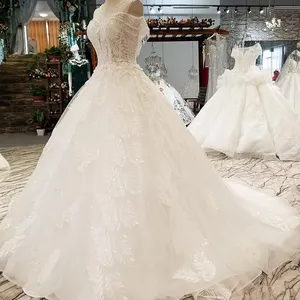 LS07332 Bất Rhinestone Trắng Pha Lê Đính Cườm Lỗ Khóa Trở Lại Thanh Lịch Sequin Wedding Dresses