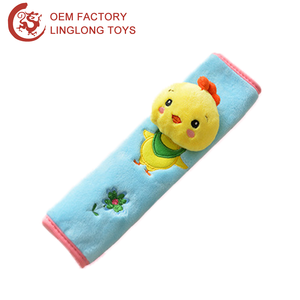 Cartoon Blue Chickling Auto Safety Seat Belt Plush Car Shoulder Pad Toy Protective Chicken Toy for Kids Promotional Product