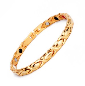 Pulsera de joyería de moda fina de acero inoxidable para mujer, brazalete magnético de energía de BIO germanio con protección contra la radiación para la salud - Product Image 3