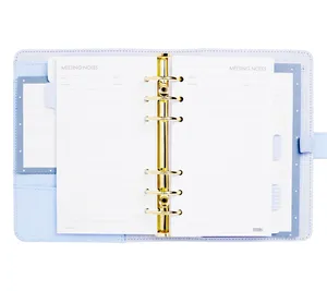 Chuyên Nghiệp Độc Quyền 6 Vàng Nhẫn Binder Kế Hoạch PU Leather Bìa Refill Organizer Trường Cung Cấp Cuộc Sống Tốt Nhất Kế Hoạch