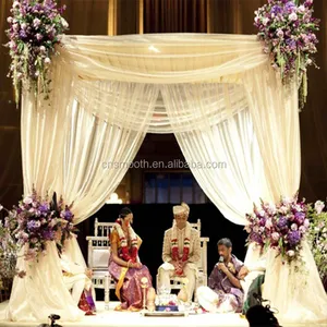 Popular Pipe and Drape Wedding Stage Decoration Indian Curtains Backdrop Wedding Mandap