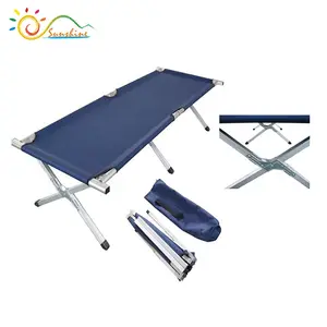 Aluminium and Steel Tube Folding Camping Field Bed for Red Across Folding Stretcher