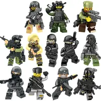 12 adet/takım SWAT Mini Oyuncak Askeri Yapı Taşları silah ile Özel Kuvvetler Polis oyuncak seti
