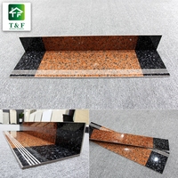 Différents types de carreaux d'escalier en granit poli à double flamme rouge, en forme de nez de bœuf, pour l'extérieur