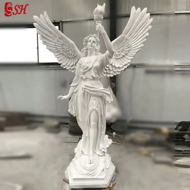 Outdoor Grote Glasvezel Angel Sculptuur Van De Godin Licht