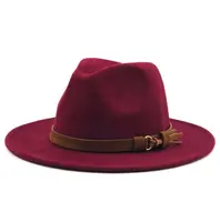Женская и Мужская шерстяная фетровая шляпа с поясом, элегантная джентльменская Женская осенне-зимняя широкая джазовая церковная Панама, соломенная шляпа