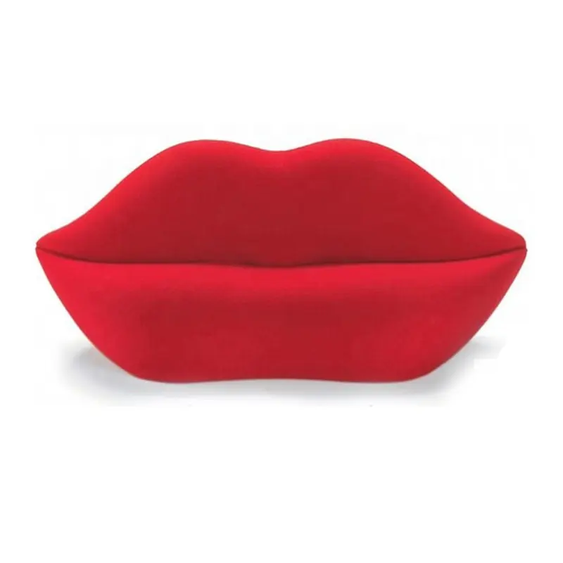 Furnitur Rumah Modern Ruang Tamu Berbentuk Bibir Sofa Bibir Merah Seksi