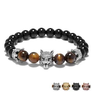 Fashion Crown Stone Tiger Bead Bracelet With Tiger Wholesale NS180923