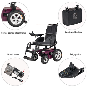 Rehabilitation Therapy Durable <strong>Folding</strong> Steel <strong>Mini</strong> Power <strong>Wheelchair</strong> for Disabled
