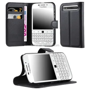 Top Sale Slim Flip Stand Lichee Pattern Mobile Phone Case For Blackberry Q20