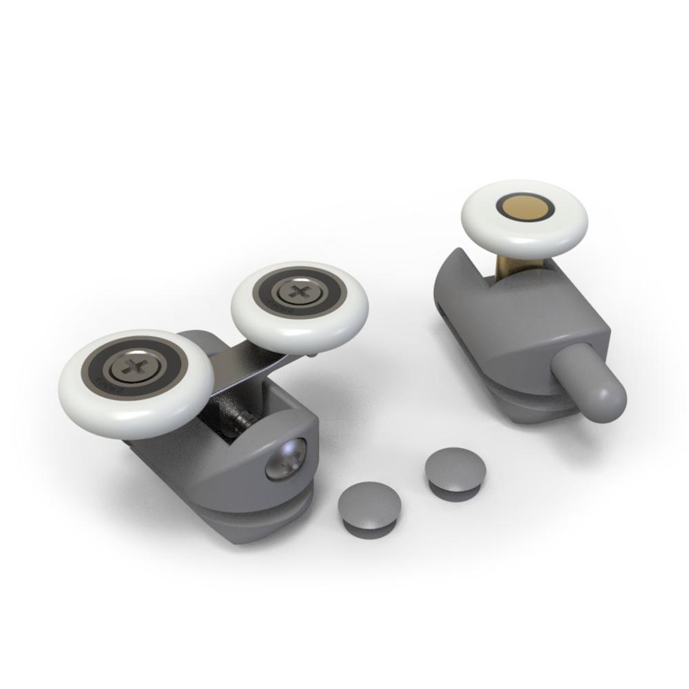 8-Piece Stainless Steel Shower Door Rollers - 19mm Wheels With M4 Screws For Sliding Doors