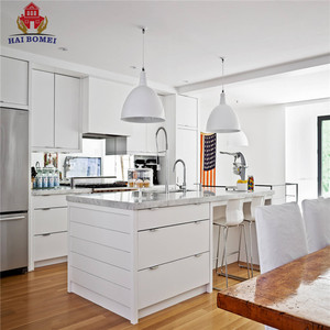 Armarios de cocina de vidrio grabados, armario de cocina de estilo europeo con nevera - Product Image 5