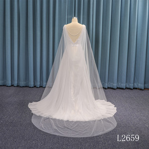 Derniers modèles de robes de mariée musulmanes <span class=keywords><strong>pas</strong></span> chères de luxe 2022 robe de bal en dentelle avec voile robes de mariée - Product Image 3
