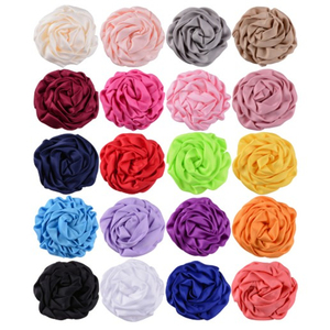 Chất Lượng Tốt 8Cm Cán Satin Tóc Hoa 50 Cái 25 Colors Rosette Vải Tóc Floral Flat Lại Cho DIY Headband Phụ Kiện Tóc