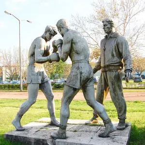Садовая металлическая Спортивная скульптура человека в натуральную величину бронзовая Мужская боксерская статуя