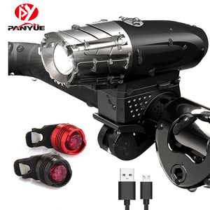 Nouveaux feux avant et arrière de vélo LED étanches IPX5, rechargeables, ensemble de phares et de feux arrière pour la conduite nocturne - Product Image 1