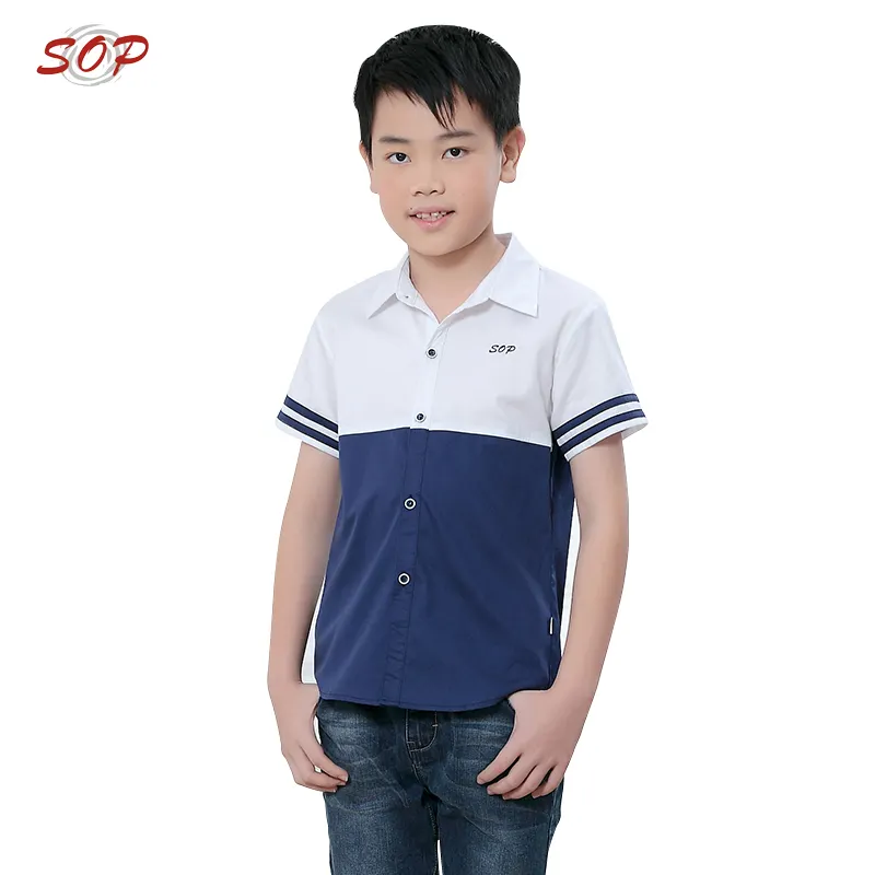 New style fashion boys shirts short sleeve custom kids clothing boy shirt