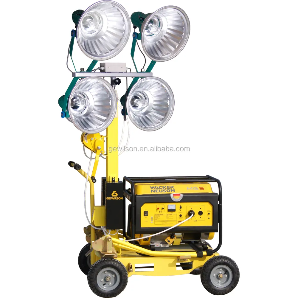 5kw Gasoline generator flood Light Tower 4*400w Metal Halide or LED