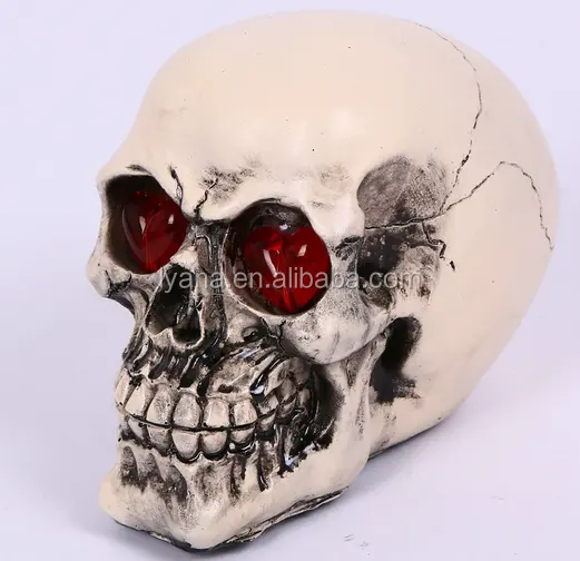 2020 hot selling Halloween decoration creative ornaments artificial LED resin skulls