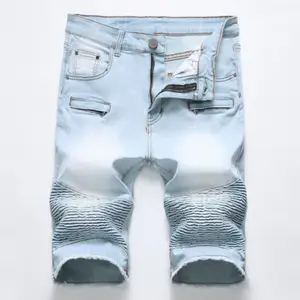 Summer Denim Shorts Herren Jeans Herren Jean Jogger Rüschen Ripped Jeans 42 Y11445 Bermuda Skate Board Harem Herren Taschen OEM Medium