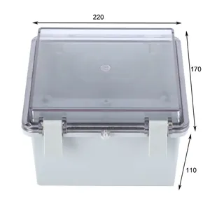 Clear Lid Hinged plastic rubber enclosure for outlet