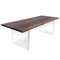 North American Black Walnut Esstisch mit Acryl bein Maßge schneider ter Tisch