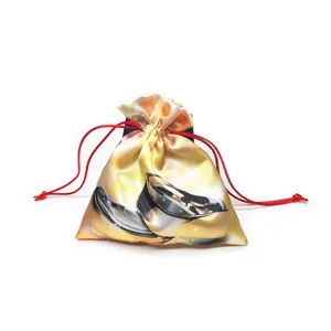 Drawstring Satin Bag Custom Colorful Drawstring Satin Jewelry Pouch Bag With Logo