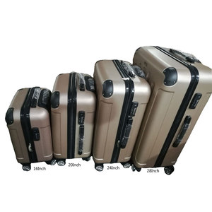 Grosir Pabrik ABS PC PP PVC sisi keras koper Travel <span class=keywords><strong>16</strong></span> 20 24 28 inci 4 buah Set bagasi dapat ditarik tas troli