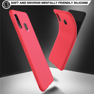 Saiboro TPU Téléphone Portable Étui Brossé Rouge Couverture Arrière Pour <span class=keywords><strong>Samsung</strong></span> Galaxy <span class=keywords><strong>A40</strong></span> <span class=keywords><strong>Housse</strong></span> - Product Image 2