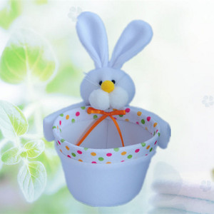 Vente chaude Nouveaux paniers de Pâques personnalisés de petite taille avec motif de dessin animé pour Pâques avec tête de lapin - Product Image 5