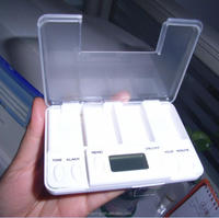 Pastillero de Viaje con Temporizador y Alarma, Dispensador de Pastillas, Reloj Despertador