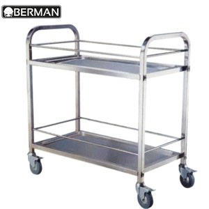 Berman Hotel Restaurant Metal 3 Tier Buffet Food Transport <strong>Serving</strong> <strong>Trolley</strong>/ Cart - Product Image 4