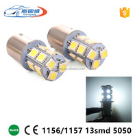 Luz LED de Señal de Giro para Automóvil, 1156 BA15S 1157 BAY15D P21W BA15D, 13 SMD 5050, Lámpara Trasera, Bombilla de Reversa, DC12V, Luz de Freno Blanca