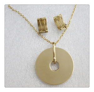 Custom Gold Luxury Jewelry Set with Earring Chain and Pendent Manufacturing Enamel <strong>Stainless</strong> <strong>Steel</strong> <strong>Jewellery</strong> DES029 - Product Image 5