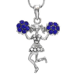 Collier pendentif en métal incrusté de pom-pom girl Pom <span class=keywords><strong>Majorette</strong></span> danse pour fille acclamante femmes cadeau souvenir bijoux - Product Image 3