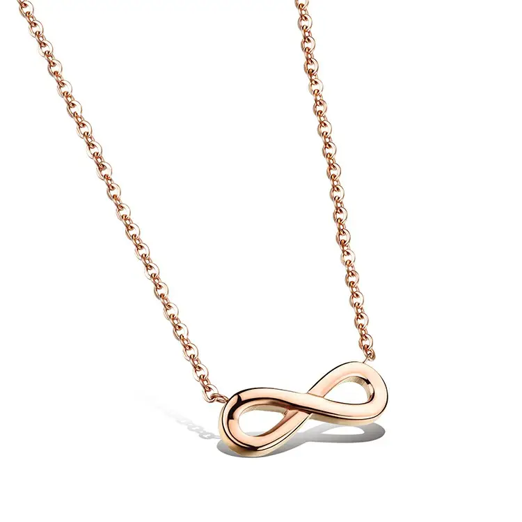 Marlary colar com símbolo do infinito, joia de aço inoxidável banhada a ouro clássico para venda