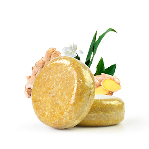 Barra de Champú Natural de Jengibre para el Crecimiento del Cabello, Anticaída, Cuidado del <span class=keywords><strong>Cuero</strong></span> <span class=keywords><strong>Cabelludo</strong></span>, Jabón Vegano Orgánico Hecho a Mano, Cero Desperdicio, Compatible con OEM/ODM - Product Image 1