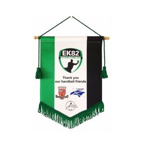 Bandierine Personalizzate con Logo su Entrambi i Lati, Stampa in Sublimazione su Tessuto Satinato, Mini Stendardi per Squadre di Calcio, Colori Personalizzati, Asta in Legno - Product Image 2