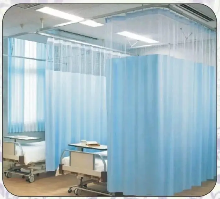 Antibakterielle medizinische vorhang flammschutzmittel partitionen krankenhaus bett kabine vorhänge