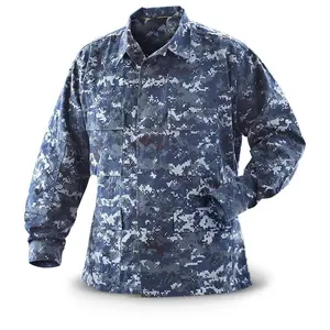 Atacado personalizado novo ACU tipo azul digital camuflagem uniformes de treinamento tático jaqueta azul + calças terno de treinamento ao ar livre