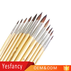 Top venta de pelo de caballo cepillo de mango de madera natural de agua art pen pintura pincel con muestras gratis - Product Image 1