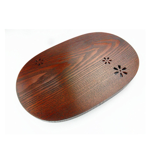 Plateau de service en bois de 39 cm, style japonais classique, peint à la main, éco-responsable, motif fleurs de cerisier ajourées, vente en gros - Product Image 2