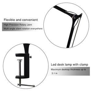 Lampe de table à bras articulé flexible et simple pour le soin des yeux, avec variateur de luminosité CC, 4 modes de couleur, pince de fixation sur le bureau - Product Image 2