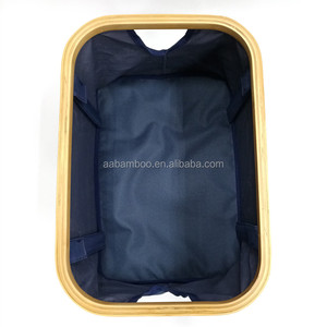 Borsa da bagno pieghevole in legno di bambù <span class=keywords><strong>cesto</strong></span> portabiancheria in tessuto sporco - Product Image 4