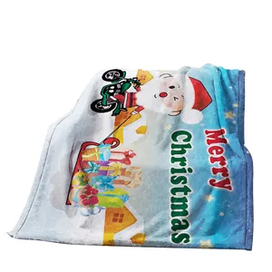 Blankets supplier wholesale high quality custom polyester sublimation printed flannel tv blankets for winter christmas blanket