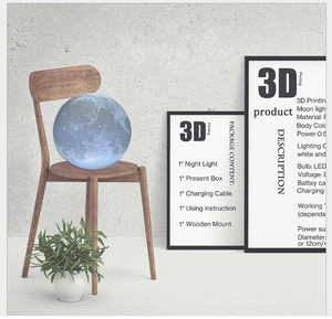 Personnalisé 8-20 cm Luna Lune Night Light <span class=keywords><strong>Lampes</strong></span> 3D Capteur Tactile LED Lampe De Table De Chevet Dimmable Bébé Pépinière lampe - Product Image 3
